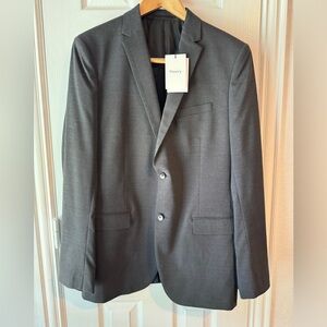 NWT $495 Theory Slim Fit Xylo NP Suit Jacket in Wool Charcoal Size 42L